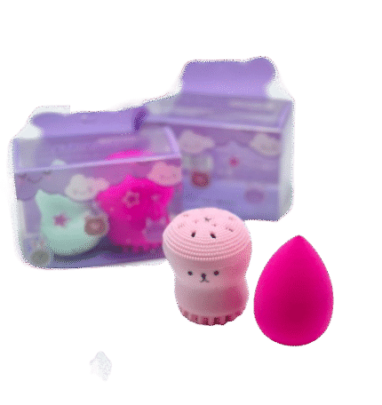 Kit Beauty Blender & Brosse de Nettoyage Visage en Silicone en Différant couleurs