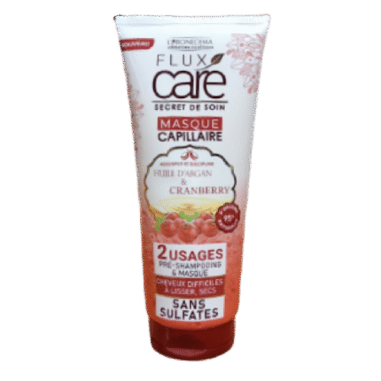 Masque Capillaire Huile d'Argan & Cranberry- Flux Care cheveux difficiles a lisser, secs 200ml
