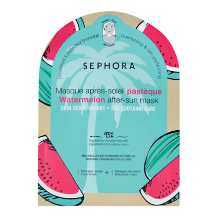 Masque Après-Soleil en tissu Pastèque pour visage - Sephora
