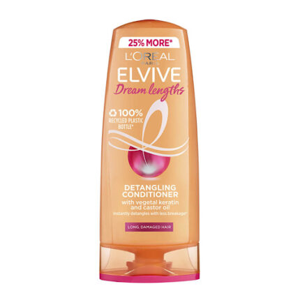 Après-Shampooing réparateur à la kératine et végétale et huile de ricin et vitamines elseve dream long - L’oréal pour les cheveux longs et abîmés 390 ml
