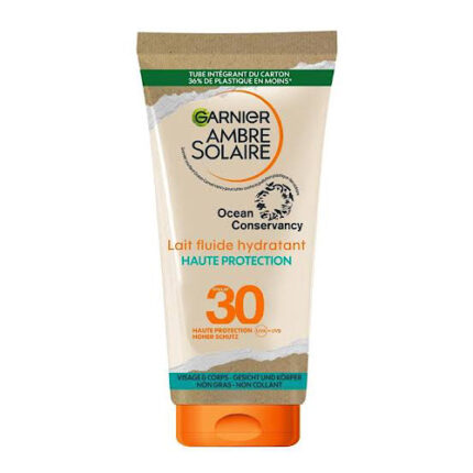 Lait Protection Solaire Fluide Hydratant FPS30 - GARNIER tous les types de peaux 175ml