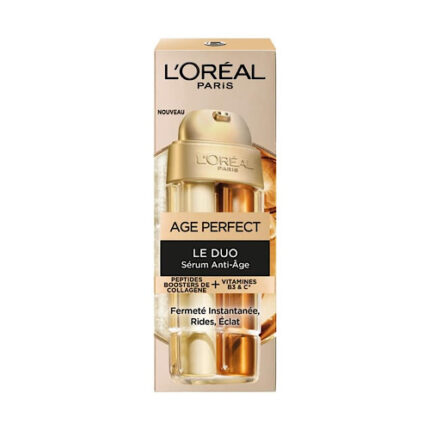 Sérum Anti-Âge Le Duo " Age Perfect " aux Peptides Boosters de Colllagène & Vitamines B3 & C - L’Oréal 30ml