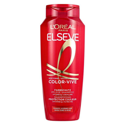 Shampooing Protection Couleur Intense aux Filtres UV et Vitamine Cg Pure Elseve Color Vive – L’Oréal Cheveux Colorés ou Méchés 300ml