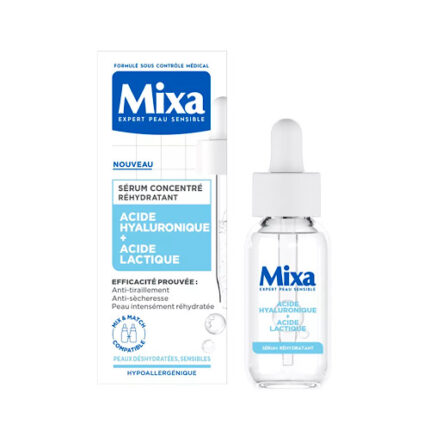 Sérum concentré réhydratant à l’acide hyaluronique & acide lactique - Mixa peaux sensibles et déshydrates 30ml
