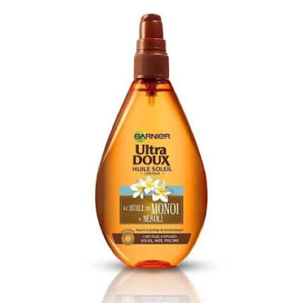 Huile soleil pour cheveux à l’huile de monoï & néroli Ultra doux - Garnier cheveux exposés au soleil, mer, piscine 150ml