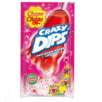 Bonbons sucette Crazy dips goût fraise - Chupa chups 14g