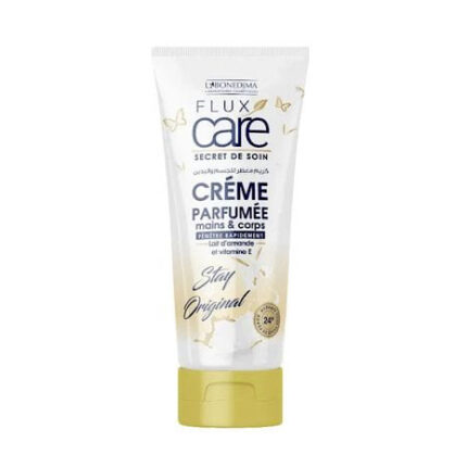 Crème parfumée au lait d’amande & vitamine E Stay original - Flux care pour corps et mains 150 ml