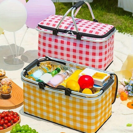 Panier pique-nique à carreaux