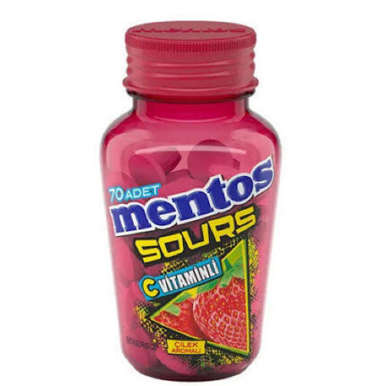 Chewing-gum Sours goût Fraise – Mentos 49g