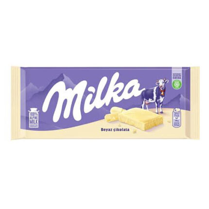 Tablette chocolat blanc – Milka 80g