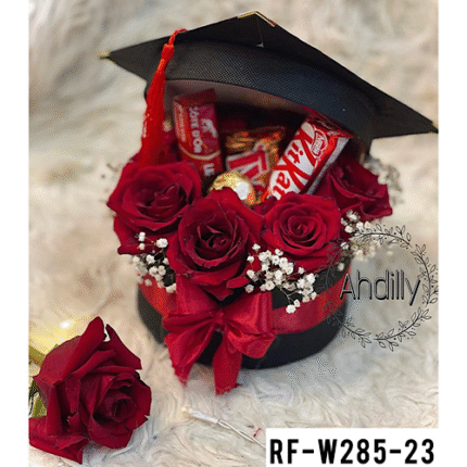 Box de fleurs & chocolats pour graduation