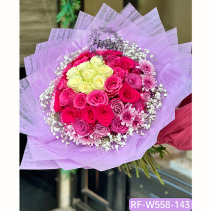 Bouquet de fleurs rond portatif