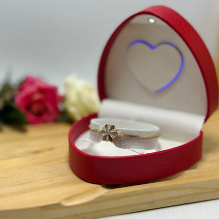 Bracelet motif florale en acier inoxydable