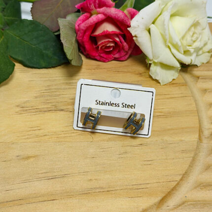 Boucles d’oreilles motif Hermes en acier inoxydable