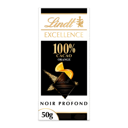 Tablette Excellence Noir 100% Cacao Orange - Lindt 50g