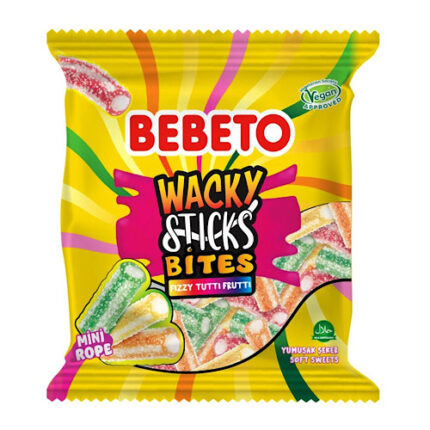 Paquet de bonbons Wacky Sticks Bites - Bebeto 135g