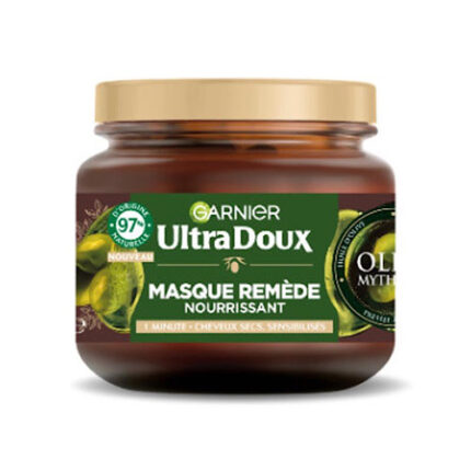 Masque remède nourrissant Ultra doux  huile d'olive mythique - Garnier cheveux secs,sensibilises 340ml