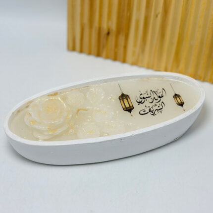 Bougie coupelle blanche « Mawlid al Nabawi »