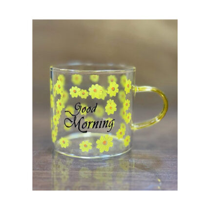 Mini tasse floral en verre « Good Morning »