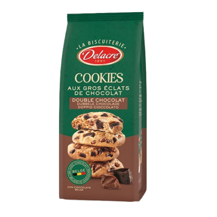 Cookies aux gros éclats de chocolat (double chocolat) - Delacre 136g
