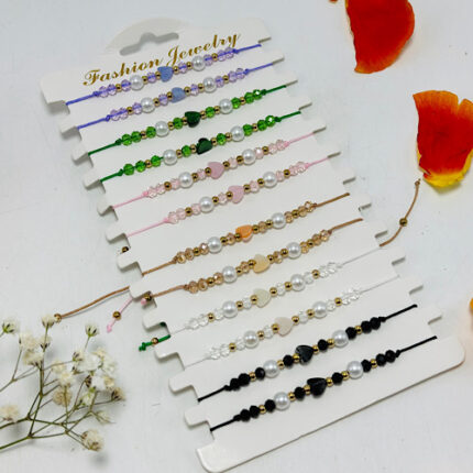 Bracelet à perles coeur
