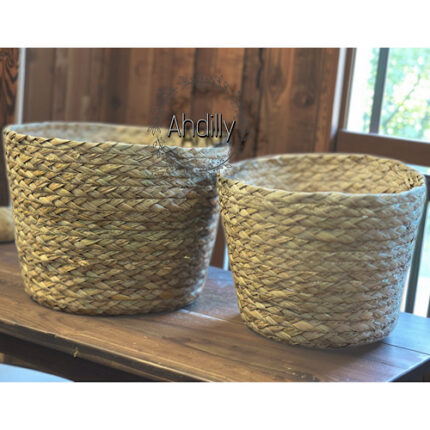 Duo de paniers cache-pots en rotin