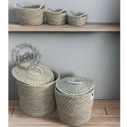 Ensemble de corbeilles et paniers à linge en fibres naturelles – authenticité & style