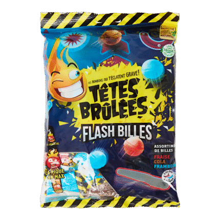 Sachet de bonbon Falsh Billes – Têtes brûlées 200g