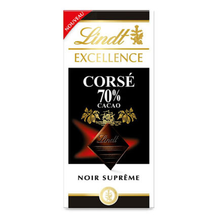 Tablette chocolat noir corsé 70% cacao Excellence – Lindt 100g