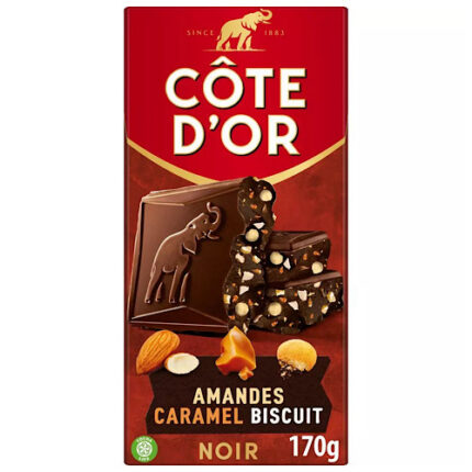 Tablette chocolat noir amande caramel biscuits – Cote d’Or 180g