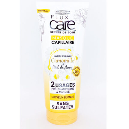Masque capillaire et Pré-shampooing 2 usages Camomille et Miel de fleurs - Flux care pour cheveux blonds 200ml