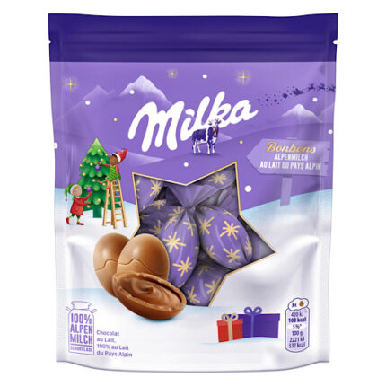 Sachet Oeuf Chocolats de Noël au lait de pays alpin – Milka 86g