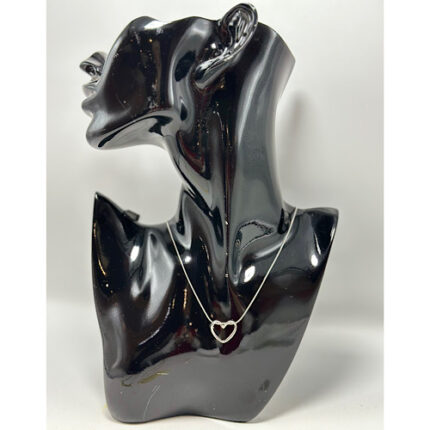 Collier motif cœur contour en acier inoxydable