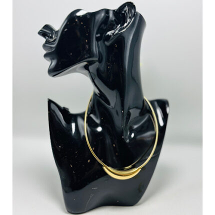 Collier motif croissant contour en acier inoxydable