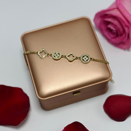 Gourmette LV en acier inoxydable