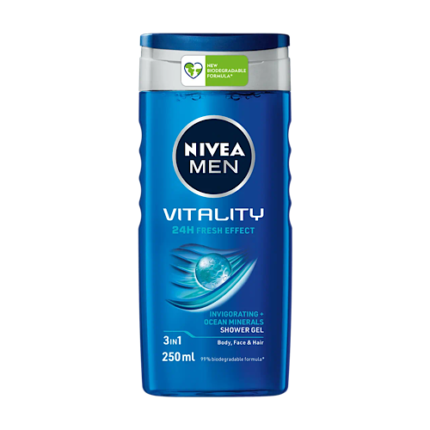 Gel Douche Vitality 3en1  – Nivea men 250ml