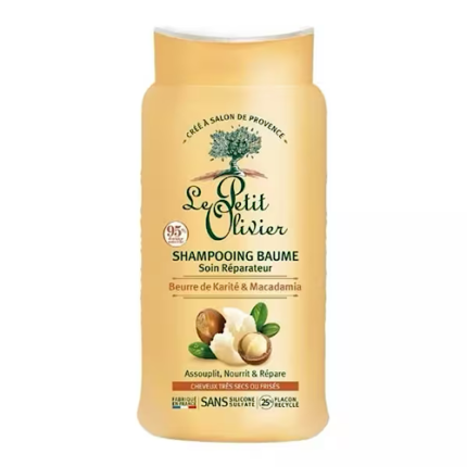 Shampooing Réparateur beurre de karité et macadamia - Lepetit olivier cheveux très secs et frisés 250ml