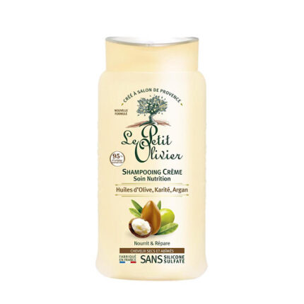 Shampooing nutrition huiles olive, karité, argan - Lepetit olivier tous types de cheveux 250ml