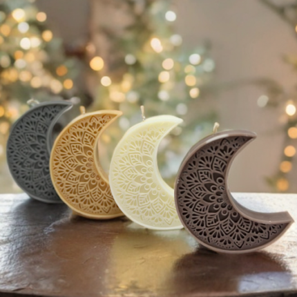 Bougie parfumée en forme de croissant lunaire