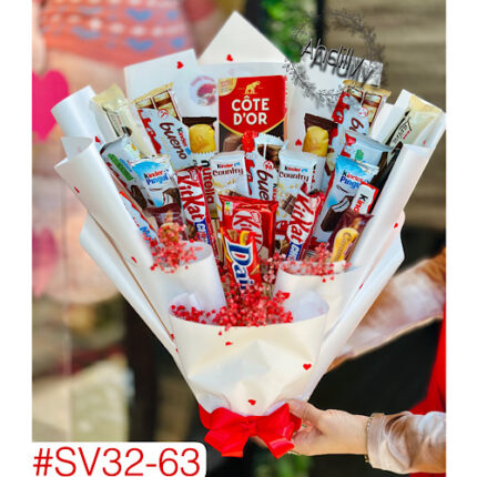 Bouquet de chocolats assis (sur socle)