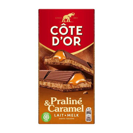 Tablette chocolat lait Praliné & caramel – Côte d’Or 200g