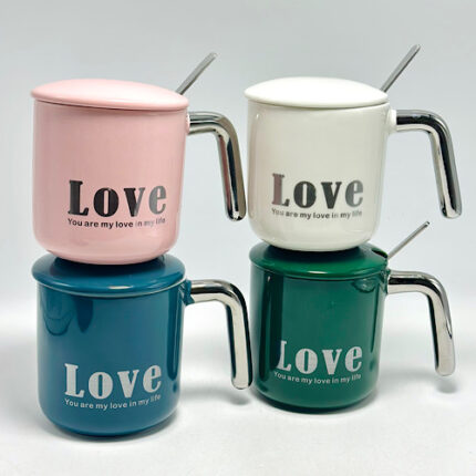 Mug "Love"  Avec Couvercle & Cuillère