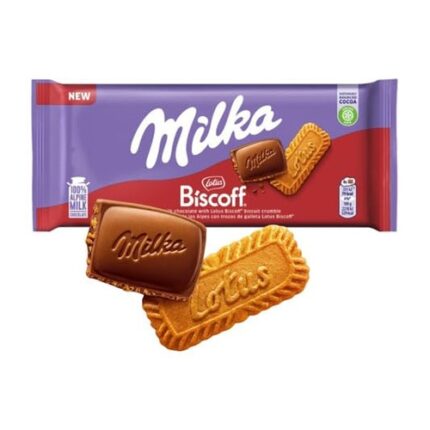 Tablette Chocolat Au lait & Biscuit Lotus - Milka 100G