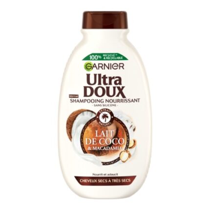 Shampooing Ultra Doux au lait de  coco & Macadamia - Garnier Cheveux Secs à très secs 250Ml