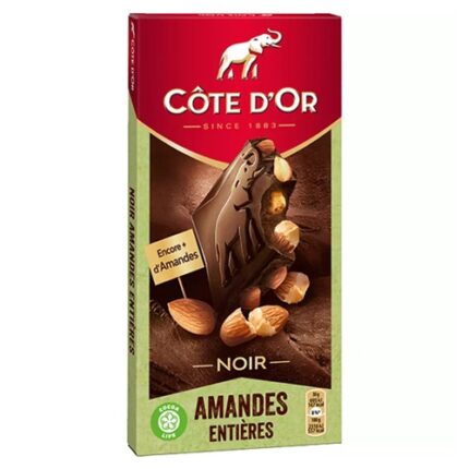 Tablette Chocolat Noir au  Amandes Entiéres - Côte D'Or 200G