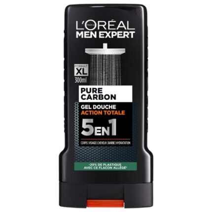 Gel Douche Pure Carbon Action Totale 5-en-1 - L’Oréal Men Expert 300 Ml