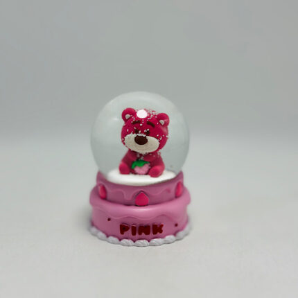 Boule De Neige Ours Rose - petit Format