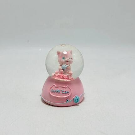 Boule De Neige Petit Chaton Rose - mini format