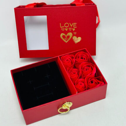 Coffret Roses avec Emplacement Bijoux