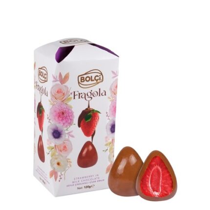 Boîte De Fraises Enrobées de chocolat au lait "Fragola"  - Bolçi 125G